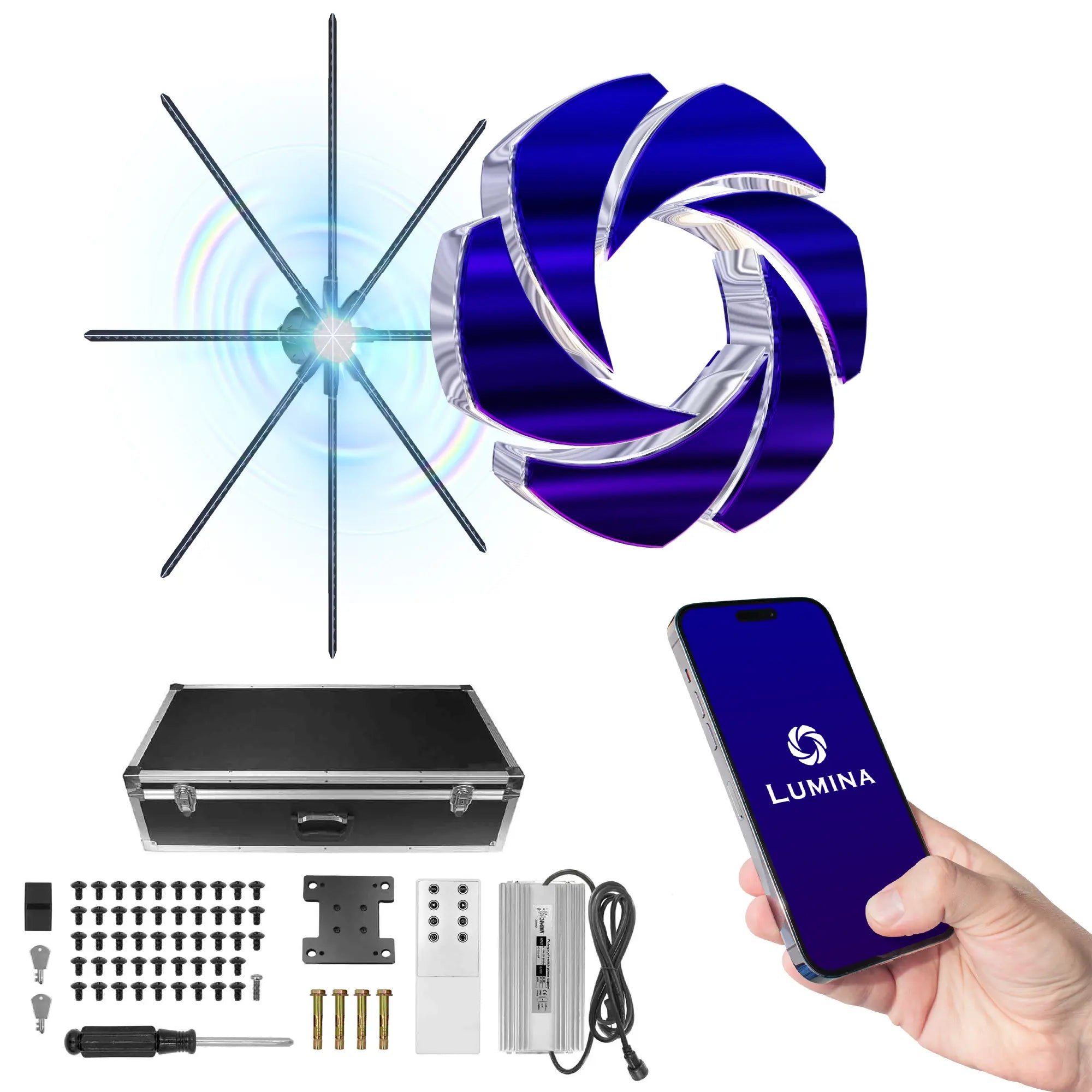LUMINA L9 71" Holographic Fan Main Image, 3D Hologram Fan Image