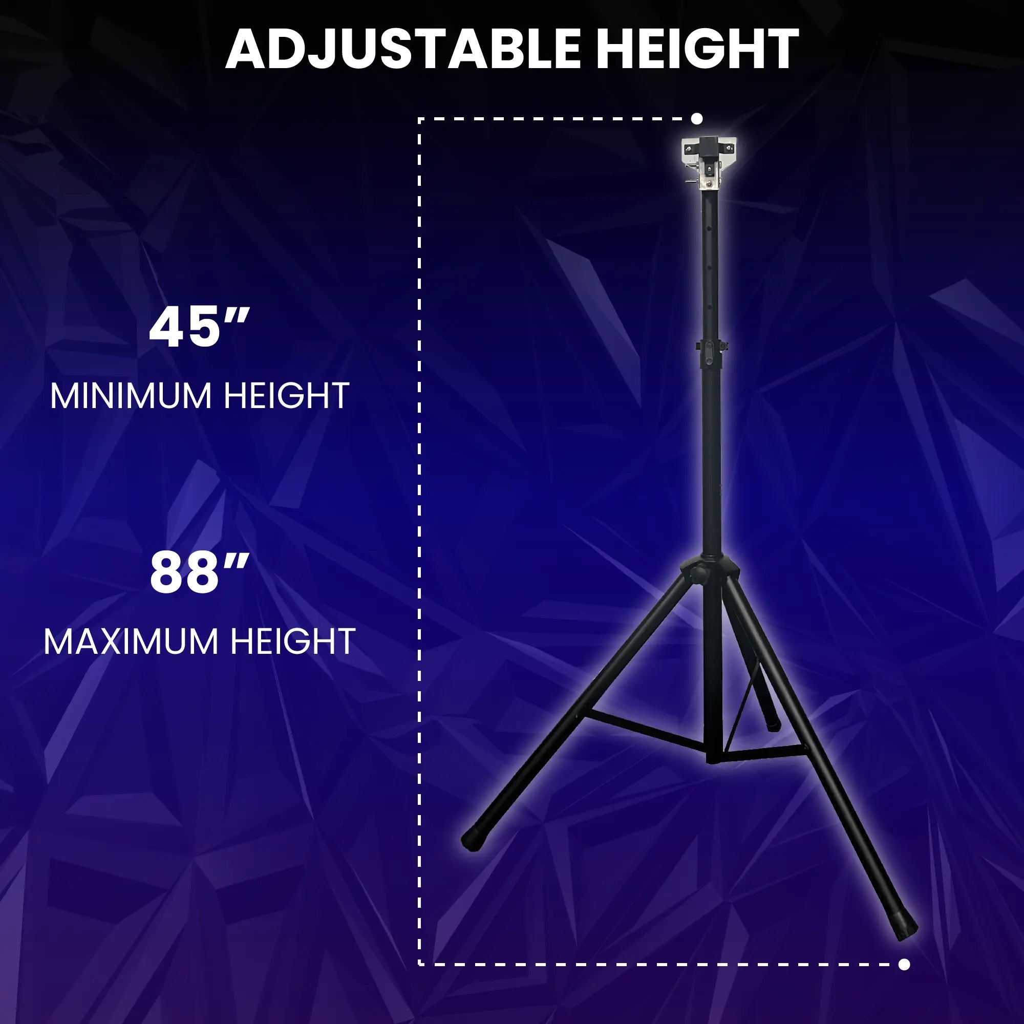 Holographic fan tripod mount height