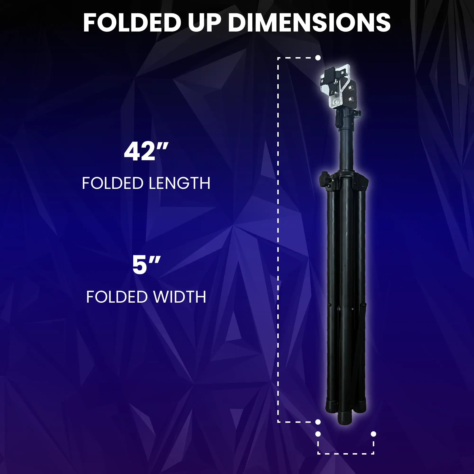 holographic fan tripod mount folded dimensions